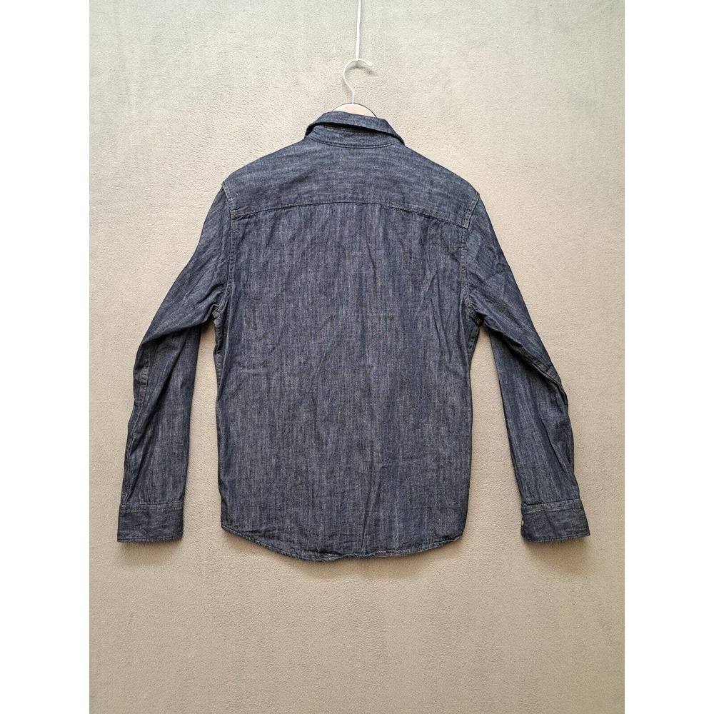 Wrangler Western Blue Denim Dark Wash Indigo Pearl Snap Shirt Men’s Size Medium - Picture 8 of 8